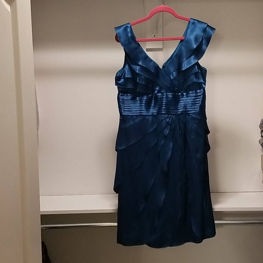 Formal teal color cocktail dress